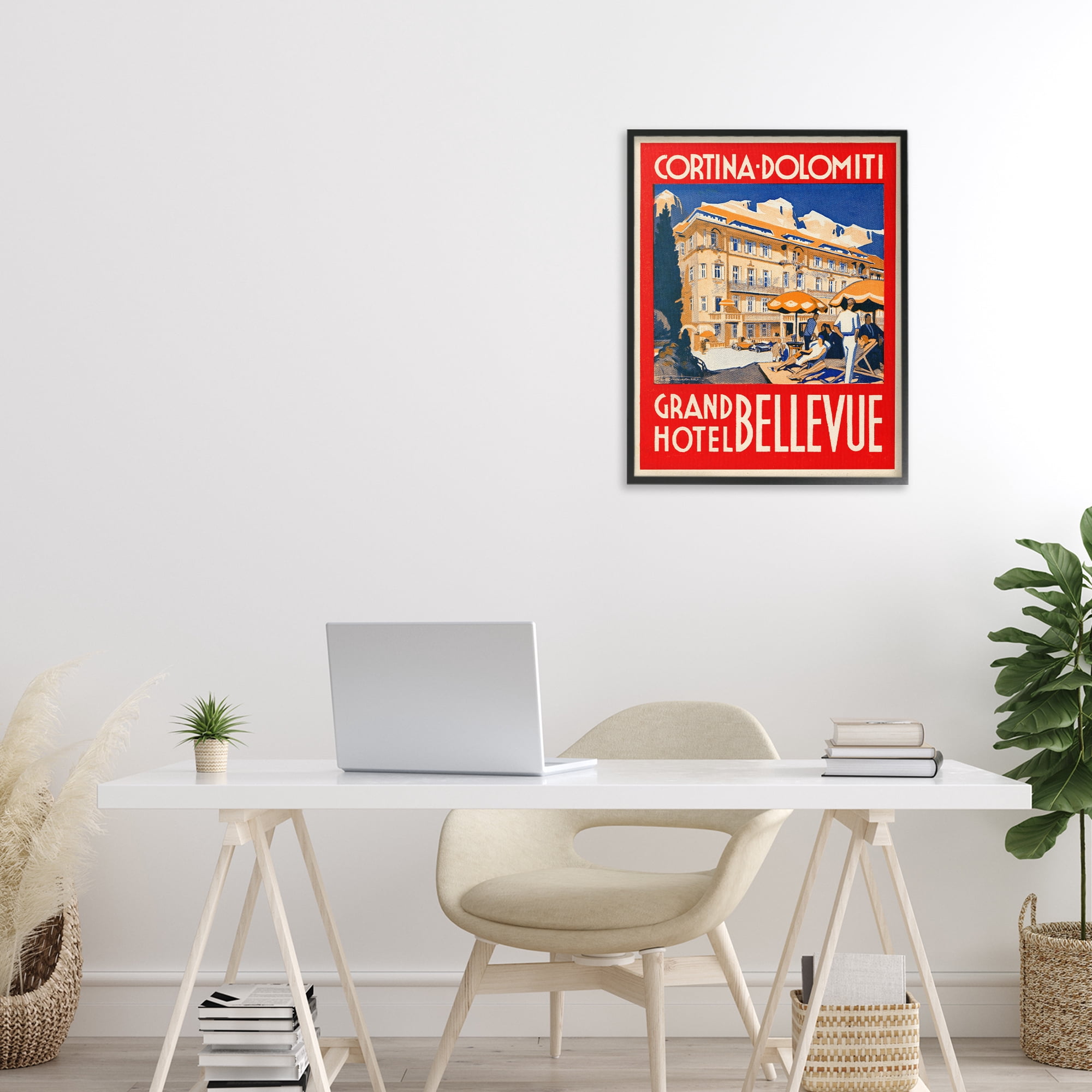 Stupell Industries Grand Hotel Bellevue Vintage Black Framed Giclee Art, design by Print Collection