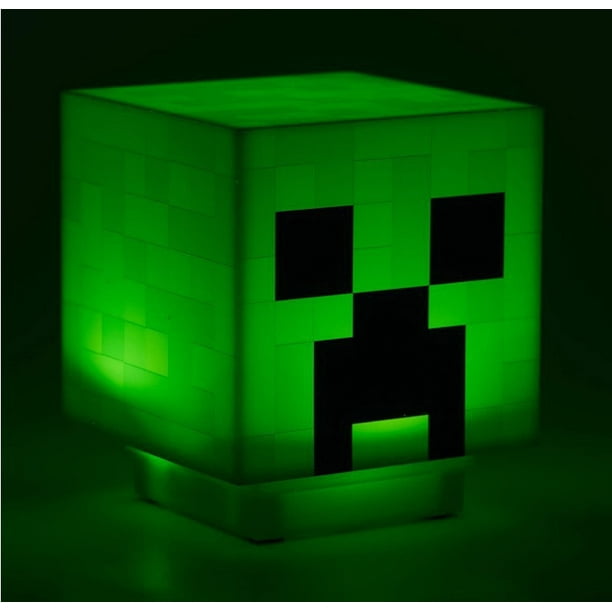 Luz Creeper de Minecraft con sonidos oficiales de Creeper, funciona con pilas (pilas no incluidas), luz nocturna que rodea el juego de Minecraft, juguete de lámpara de minero para niños, luz nocturna