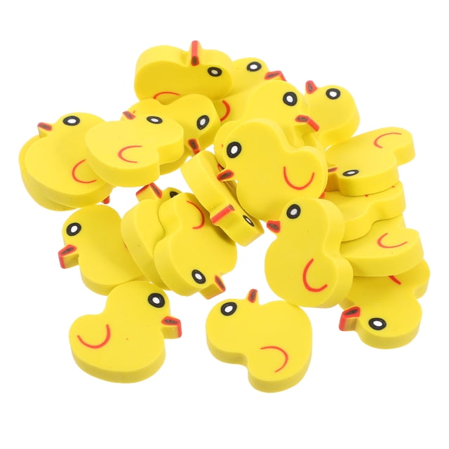 BRIGHTFUFU 50 Piezas Mini Borradores Borradores con Forma de Dibujos Animados Lindos Borradores en Forma de Pato para Niños Mini Borradores a Granel Papelería Divertida y Adorable para Estudiantes
