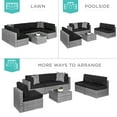 thumbnail image 5 of Best Choice Products 7-Piece Outdoor Modular Patio Conversation Furniture, Wicker Sectional Set - Gray/Black, 5 of 9