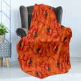 thumbnail image 4 of Orange Soft Flannel Fleece Throw Blanket, Poppy Flower Series Blossoms Romance Bohemian Design Print, Cozy Plush for Indoor and Outdoor Use, 50" x 60", Burnt Orange Yellow, by Ambesonne, 4 of 5