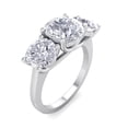 thumbnail image 2 of SuperJeweler 4 Carat Moissanite Three Stone Ring in 14 Karat White Gold for Women, 2 of 6