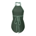 thumbnail image 6 of Drawstring Bathing Suits for Women Halter Swimsuits for Women One Piece Cute Bathing Suits for Women One Piece Swimsuit Push up Swimsuits for Women, 6 of 9