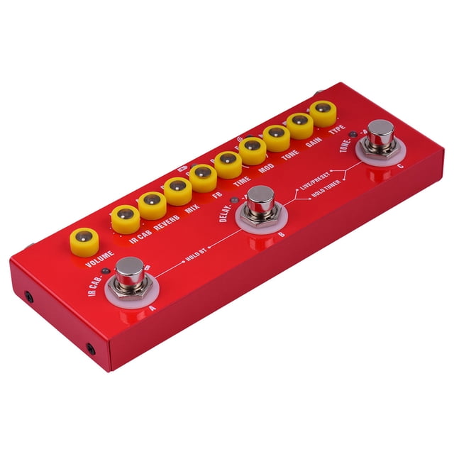 Pédale d'Effets Combinés pour Guitare, Batterie Intégrée avec Pédale Combinée Batterie Intégrée avec Qudai Combiné Portable