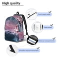 thumbnail image 4 of Rateoe Boat Lighthouse Storm Waves Pattern Canvas College Laptop Backpack,Travel Daypack,Durable Rucksack Travel Notebook Bag School Backpack Book Bag for Men Women-Small, 4 of 7