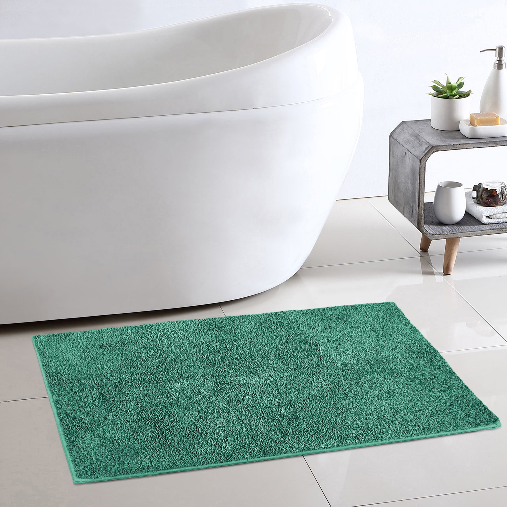 Mainstays Performance Recycled Polyester Bath Rug, Green Sage, 24" x 40"