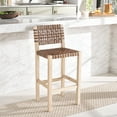 thumbnail image 2 of SAFAVIEH Sorrento Square Mid Back Counter Stool, Natural/Light Honey, 2 of 13