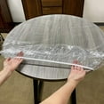 thumbnail image 2 of yeacher Nappe Ronde Transparente en PVC avec Cordon de Serrage - 48R (Convient aux Tables de 36-44 Pouces), 2 of 7