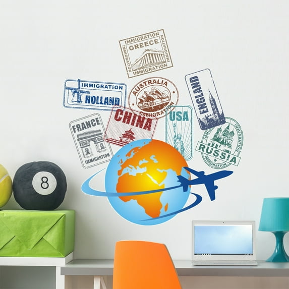 Travel Wall Mural by Wallmonkeys Peel and Stick Graphic (36 in H x 33 in W) WM67309