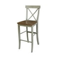 thumbnail image 5 of 36" Round Solid Wood Distressed Hickory/Stone Bar Height Table With 2 Stools, 5 of 8