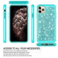 thumbnail image 3 of Cute Protective Phone Cover Case For Apple iPhone 11 Pro Case with [Tempered Glass Screen Protector] Girls Women Dual Layer Heavy Duty -Glitter Teal, 3 of 7