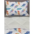 thumbnail image 3 of Feather Comforter & Sham Bedding Set, Watercolor Bird Feathers with Soft Color Palette Inspirations Print, 3 pcs Duvet Set Microfiber Filling Quilt, 5 Sizes, Multicolor, by Ambesonne, 3 of 4