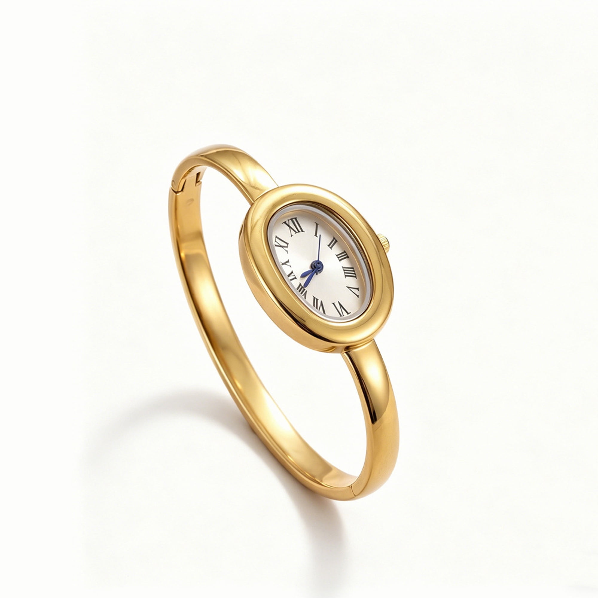 DESIGNICE Gold Bangle Watch for Women,Vintage Oval Dial Roman Numerals Watch | Elegant Watch for Ladies Jewelry,Dainty Womens Watch,Easy Read,Stainless Steel,Small Analog Quartz,Gift Ready