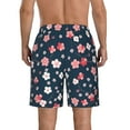thumbnail image 3 of Bixox Men's Cherry Blossoms printing Casual Classic Fit Short Summer Beach Shorts, 3 of 6