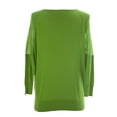 thumbnail image 2 of August Silk Women's Mesh Inset 3/4 Sleeve Sweater Medium Palm Leaf, 2 of 2