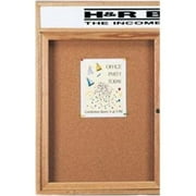 Aarco Products WBC2418RH 1-Door Enclosed Bulletin Boards with Header - Walnut