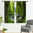 thumbnail image 3 of Forest Curtains Rod Pocket Nature Tropical Jungle River Rainforest Waterfall Landscape Scenery Print Pattern Window Drapes for Bedroom Living Room Cafe Office W42 x L63 Inch 2 Panels, 3 of 6
