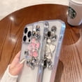 thumbnail image 5 of iPhone 13 Pro Max Rhinestone Case, Cute 3D Glitter Sparkle Bling Luxury Shiny Crystal Diamond Camellia Protective Case Cover for Girls Women for iPhone 13 Pro Max 6.7'' 2021, 5 of 8