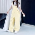 thumbnail image 4 of Coerni Girls Cargo Bib Overalls Solid Trendy Baggy Wide Leg Jumpsuit Kids Casual Jumpers with Pockets Adjustable Straps, 4 of 6