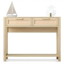 ZOPan Console Table with Rattan Drawers - 39" Sofa Table with Storage, Great for Entryway