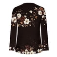 thumbnail image 4 of Yotami Plus Size Top and Blouses for Women Dressy Casual Floral Shirt, Button V-Neck Long Sleeve Ruffled Fall Fashion Tops Sizes S-5XL, 4 of 5