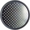 thumbnail image 1 of YOPTOP Steel Pizza Pan with Holes 32CM Pizza Tray Baking Tray Non-stick Pizza Baking Pan  Perforated Pizza Baking Pan for Home Restaurant Kitchen Oven Baking (Black), 1 of 9