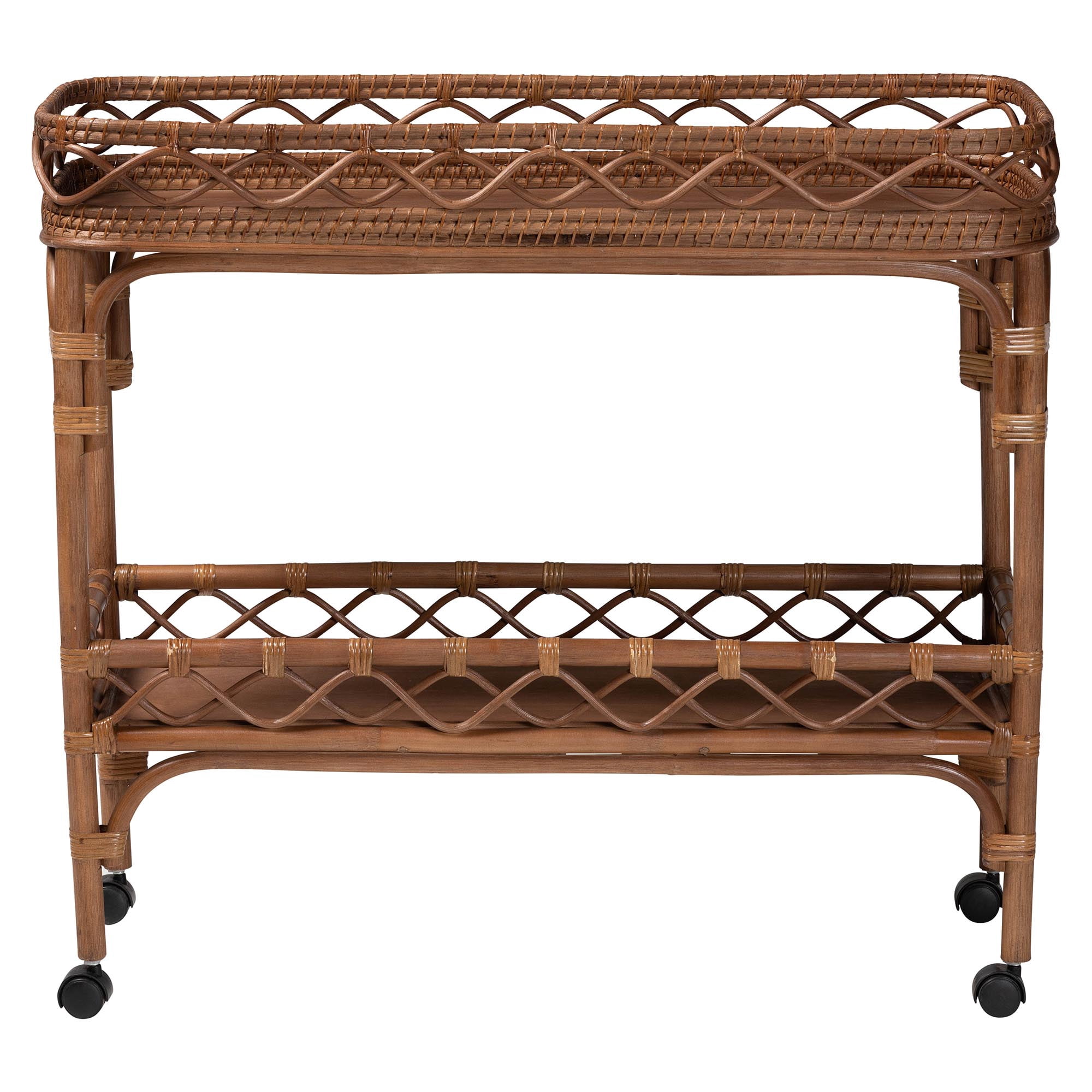 bali & pari Fumiyo Boho Kitchen Cart, 2-Tier, Brown