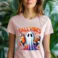 thumbnail image 5 of Fall Vibes Ghost T-Shirt | Gradient Halloween Football Coffee Tee | Unisex Autumn Shirt, Ash, Size 2XL, 5 of 6