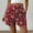 Wine, variant on Rezuofi 1 Pcs Women's Floral Jacquard Shorts High Waisted Boho Summer Shorts with Pocket