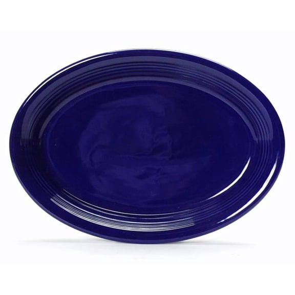 Tuxton China CCH-0962 Concentrix 9.75 in. x 7 in. Oval Platter Coupe - Cobalt - 2 Dozen