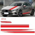 thumbnail image 1 of Autocollants de Voiture Étanches Fade Résistant Capuche Course Bande Rouge 5pcs Ensemble, 1 of 9