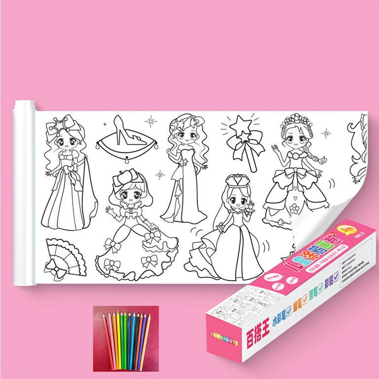 Coloring Paper Roll for Kids Multiple Patterns Creative Canvas for