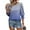 A_ Blue, variant on Womens 3/4 Puff Sleeve Top Summer Gradient Shirts Cute Dressy Beach Tees Summer Outfits Blouse with Smocked Cuffs Light Blue XL