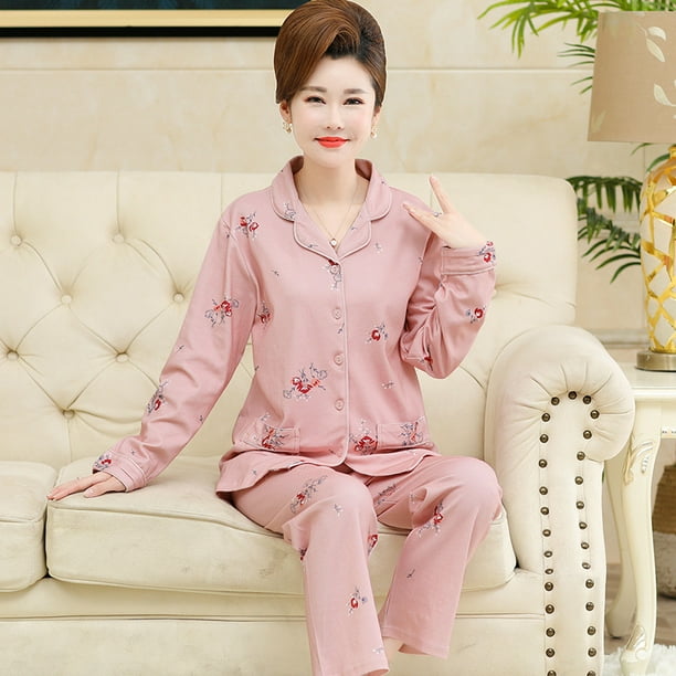 Warm Winter Pajamas Set Women Sleepwear Warm Flannel Long Sleeves Pajamas  Print Elegantl Homewear Thick Home Suit XXL XXXL : : Clothing,  Shoes & Accessories