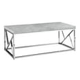 thumbnail image 3 of Monarch Specialties Coffee Table, Accent, Cocktail, Rectangular, Living Room, 48"l, Metal, Laminate, Grey, Chrome, Contemporary, Modern, 3 of 3