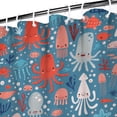 thumbnail image 5 of Durable Chunya Polyester Cartoon Octopus Shower Curtain 72x84in, Water Resistant and Mold Proof, Includes 12 Plastic Hooks, Bright and Playful Bathroom Decoration for Families, 5 of 5