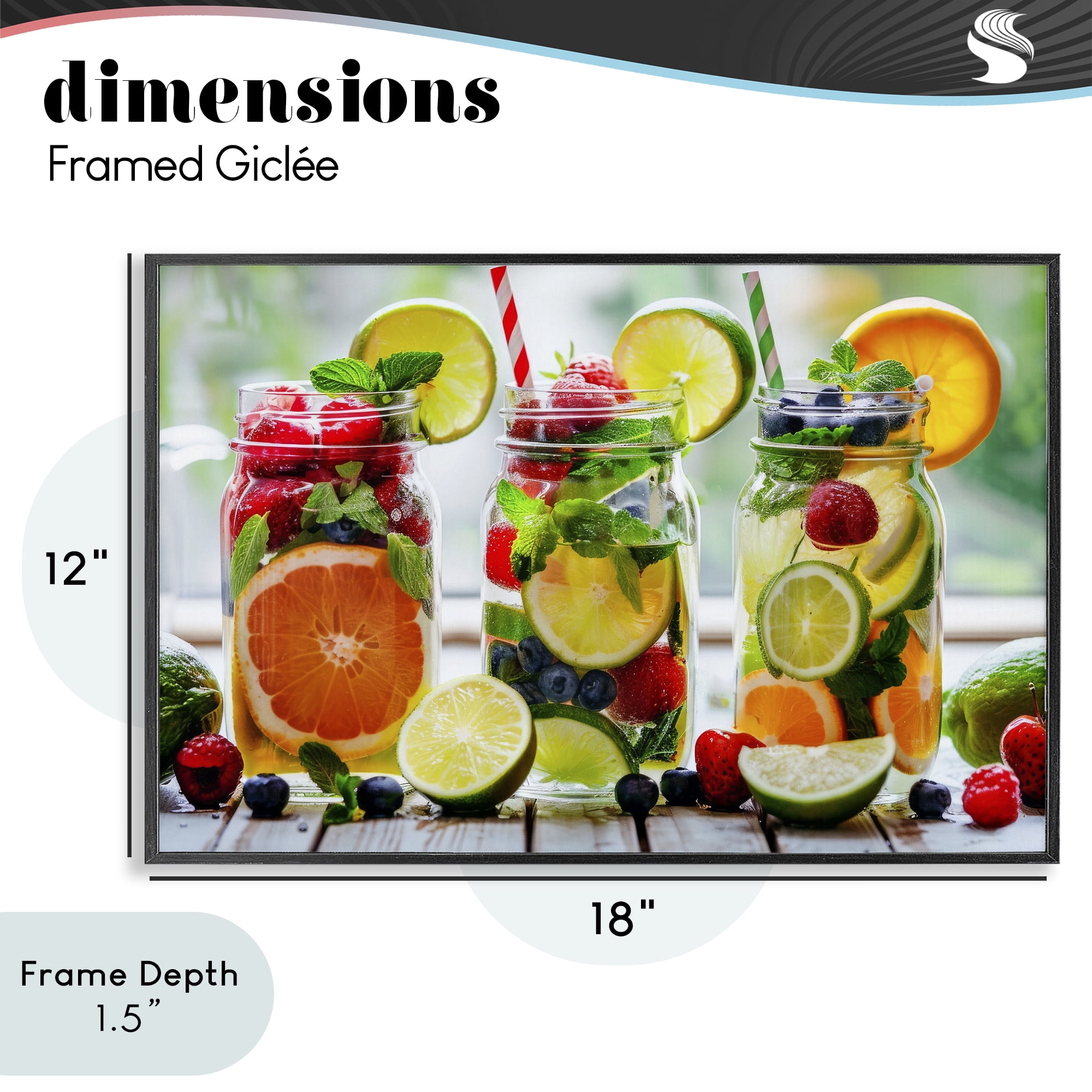 Stupell Industries Vibrant Citrus & Berry Infusion Black Framed Giclee Art, design by Lazar Studio