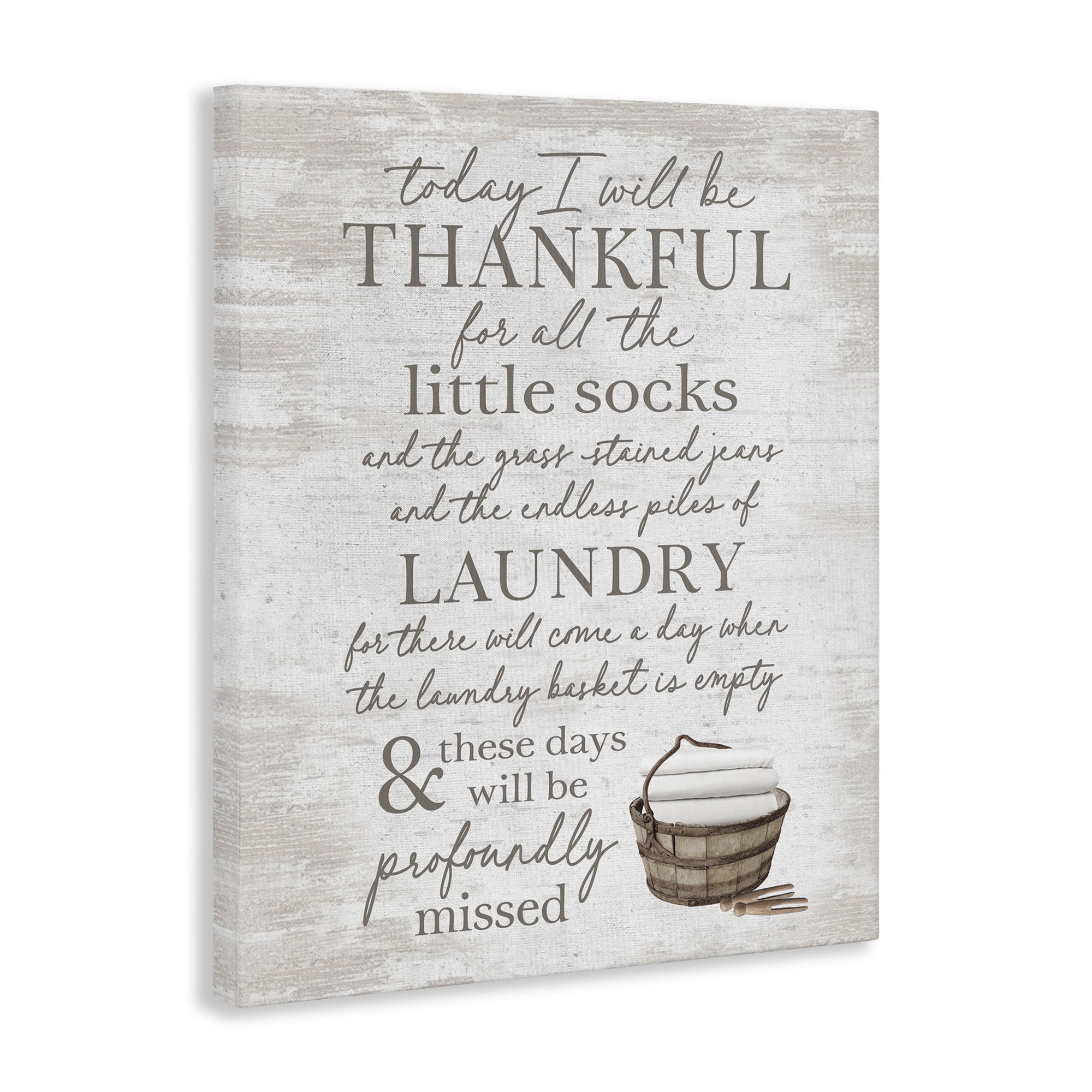 Stupell Industries Heartfelt Laundry Phrase Typography Painting Gallery Wrapped Canvas Art Print Wall Art, 30 x 40