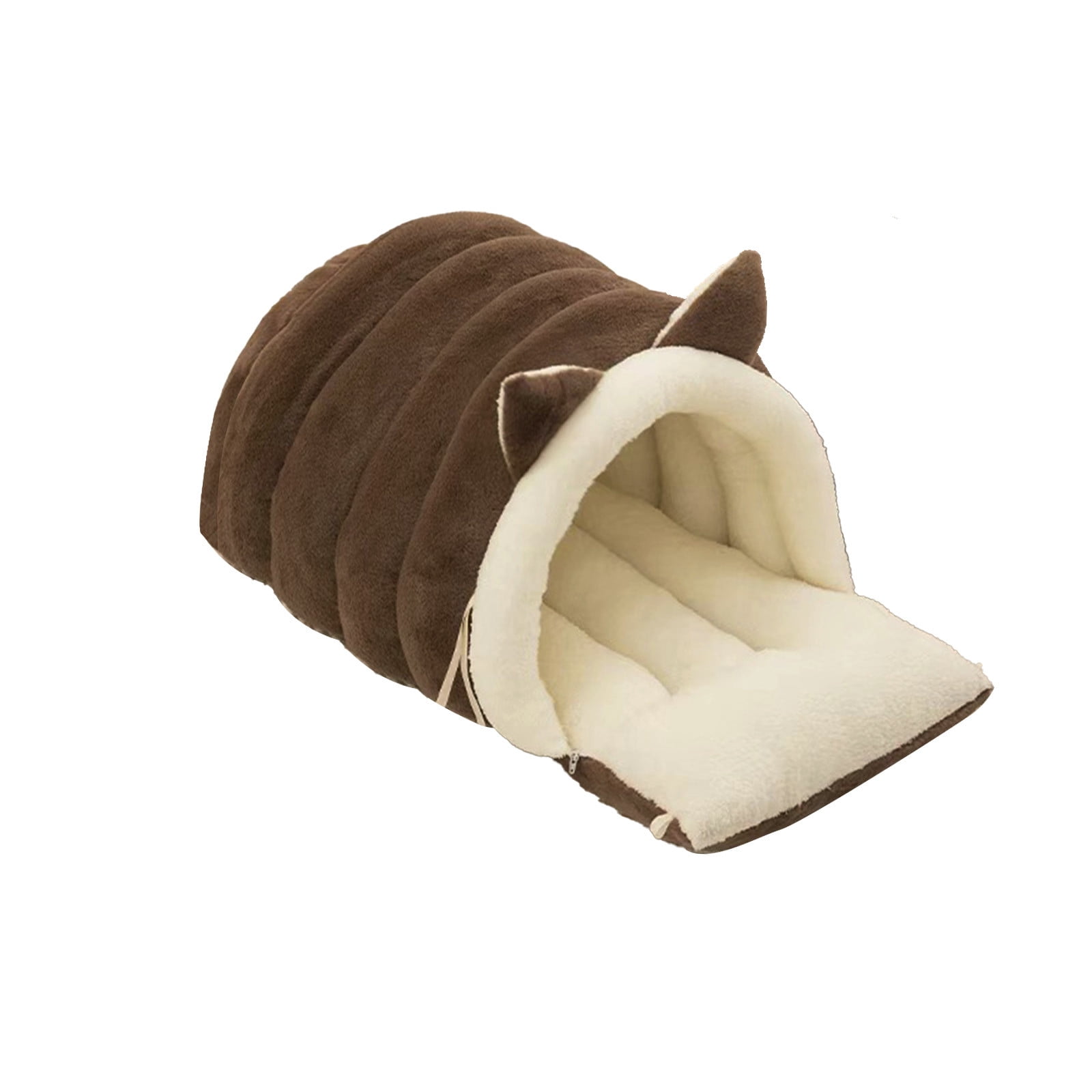 SPOORYYO Upgraded Warm Cat Bed for Winter Cozy Snuggles Calming Anti Anxiety Cuddler Bed with Removable Cushion