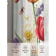 thumbnail image 7 of Spring Floral Semi Sheer Curtains 45 Inch Length 2 Panels Set, Colorful Tulip Butterfly Botanical Elegant Sheer Kitchen Curtain Privacy Voile Window Curtain for Living Room Bedroom Rod Pocket Drapes, 7 of 7