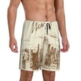 thumbnail image 2 of Kdxio New York Print Mens Sleep Shorts Bottoms Soft Comfy Pajama Wear Pants with Drawstring Pockets, 2 of 5