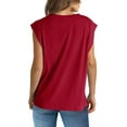thumbnail image 4 of SUCS Cap Sleeve Tops for Women Summer V Neck Tank Top 2024 Casual Loose Fit, 4 of 5