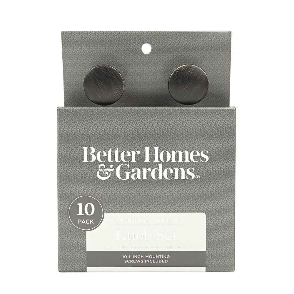 Better Homes & Gardens 1-1/4" (32 mm) Modern Knob, Oil Rubbed Bronze, 10 Pack