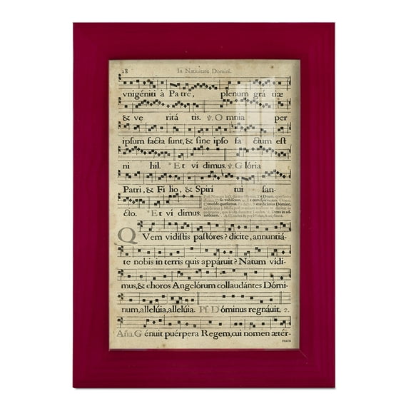 Vellum Songbook III -Framed Print w/glass-Cherry Red