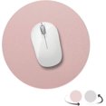 thumbnail image 1 of tapis De Souris Rond 220x220x2mm, Antidrapant Tapis De Bureau Cuir Pu Tanche Pour Ordinateur Clavier Gaming Double Face, Nude Rose/argent, 1 of 5
