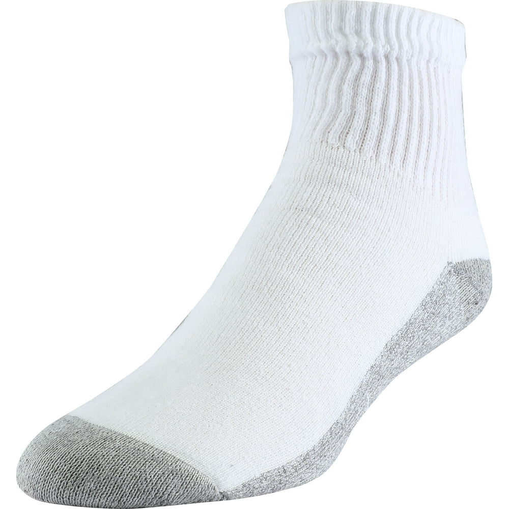 Gildan Men's Heavyweight CushionSole White Ankle Socks, 10pack