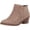 Mocha, variant on MAYBEL CARAMEL Women's Ankle Boots Heel: Chunky Low Heeled Almond Toe Booties | Cushioned All-Day Comfort for Walking - Side Zipper short Booties - Dress Western Style for Fall Size 9