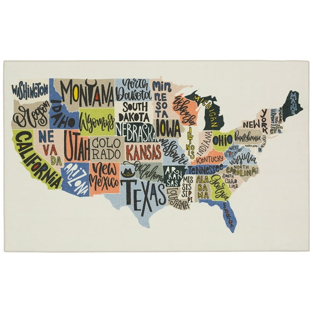 Mohawk Home Prismatic States Map Multi Transitional Theme Kids