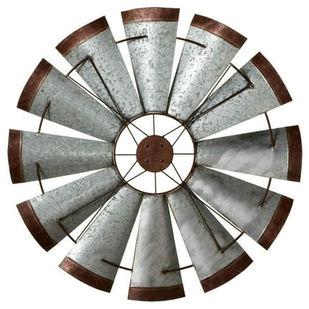 39 Galvanized with Rustic Edge Windmill  Decorative Round 