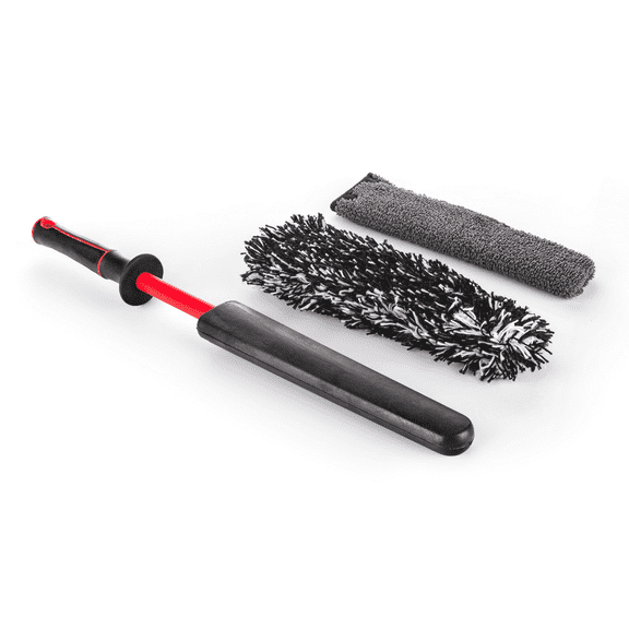 Detail Factory - Wheel Brush Kit with Interchangeable Microfiber Covers - Red